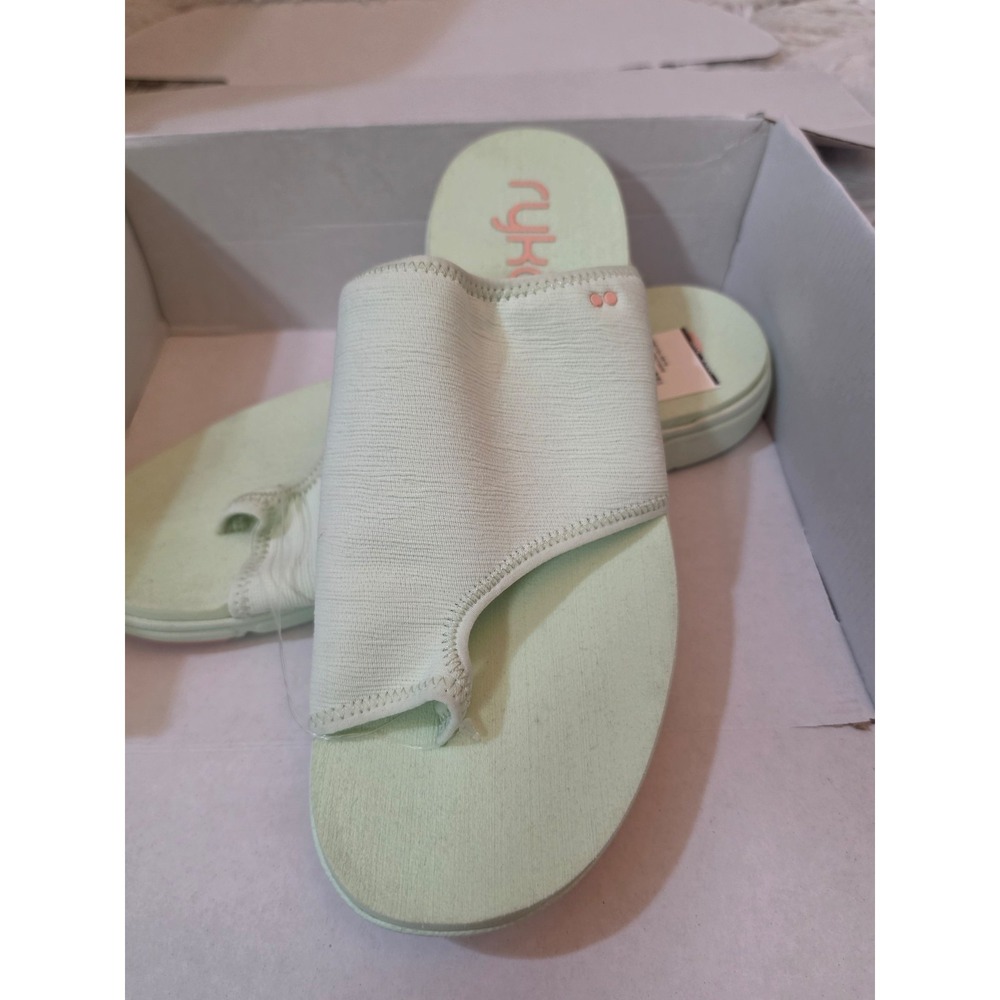 NWT Ryka Margo Stretch Toe-Loop Slide Sandals Mint Green Women's Size 12 W